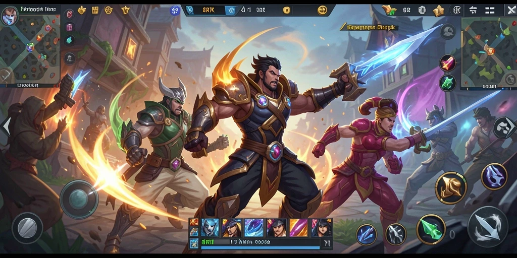 Screenshot gameplay 6RT dengan aksi pertarungan seru.