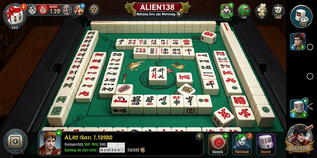Tampilan screenshoot ALIEN138 menampilkan gameplay Mahjong yang menarik.