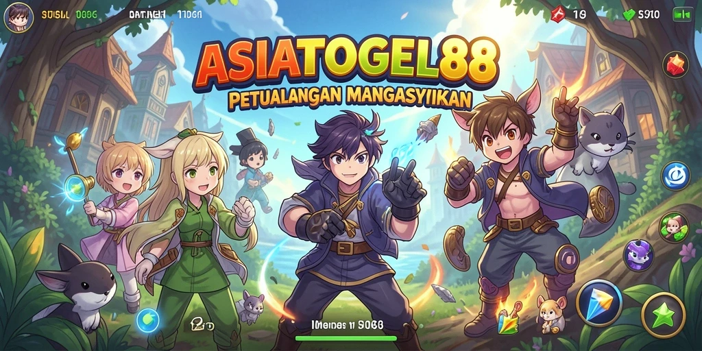 Screenshot utama ASIATOGEL88 menampilkan aksi karakter dalam petualangan anime.