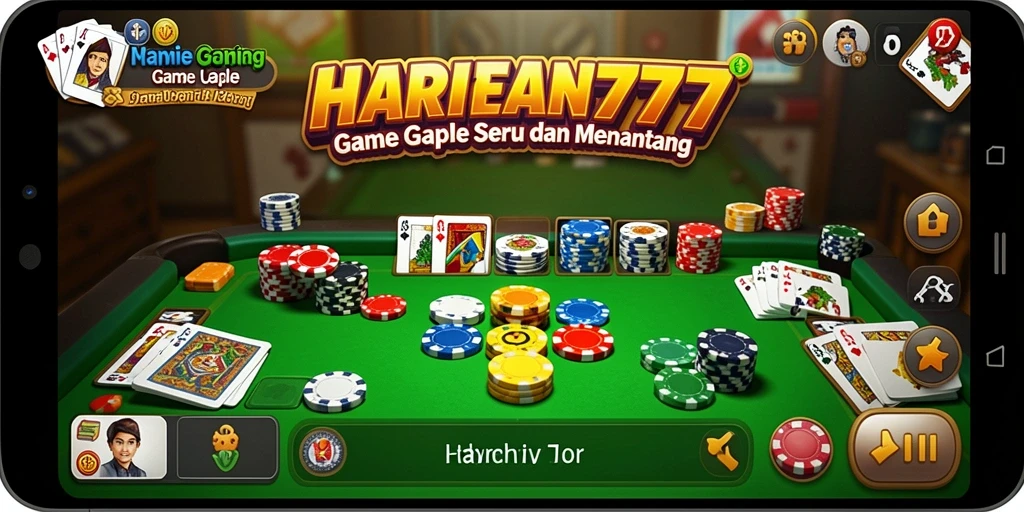 Tangkapan layar dari gameplay Gaple yang menyenangkan di HARAPAN777.