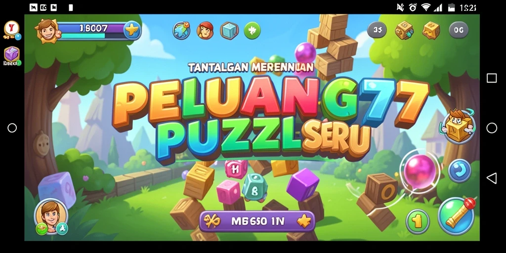 Screenshot menampilkan gameplay menantang di PELUANG77 dengan teka-teki yang seru.
