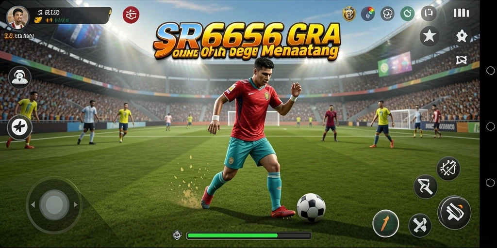 Screenshot gameplay SR6666 saat pertandingan olahraga yang menegangkan.