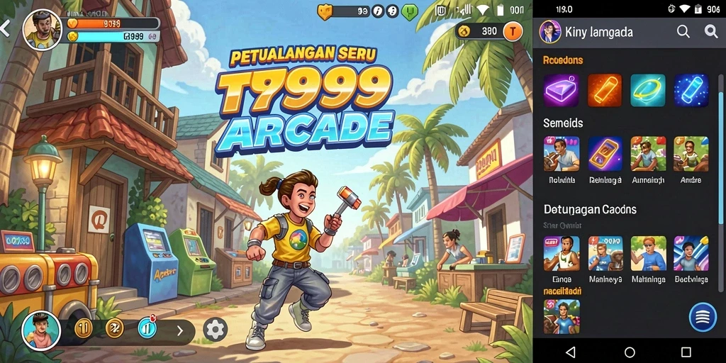 Tampilan gameplay T9999 yang menampilkan aksi seru dalam game Arcade.